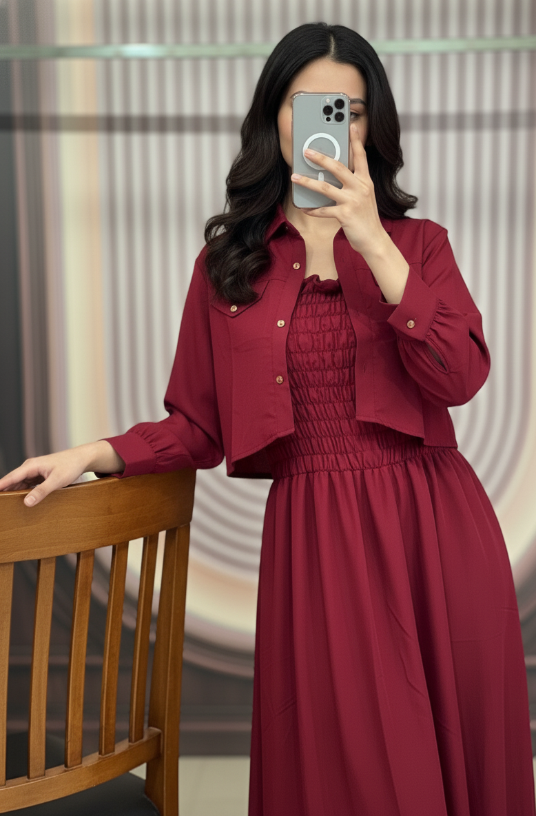 2 Piece Maxi Full Statchable & With Attractive Colors👗