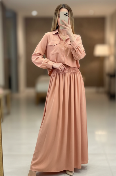 2 Piece Maxi Full Statchable & With Attractive Colors👗