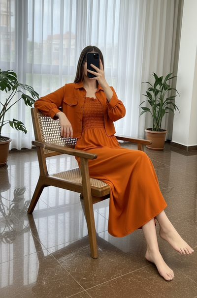 2 Piece Maxi Full Statchable & With Attractive Colors👗