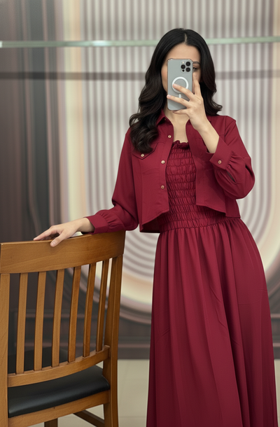 2 Piece Maxi Full Statchable & With Attractive Colors👗