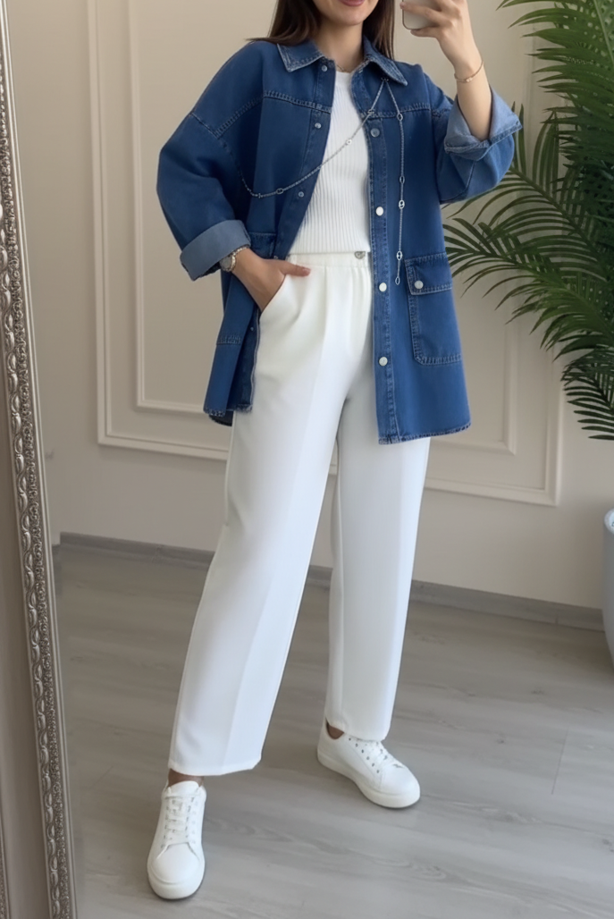 3 piece Denim With trouser type pent 💢💯