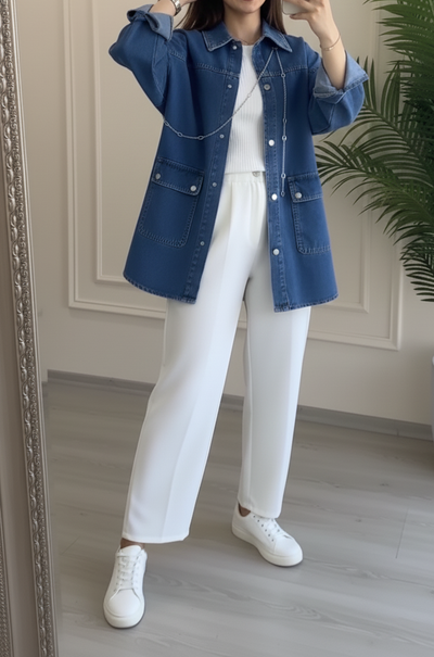 3 piece Denim With trouser type pent 💢💯