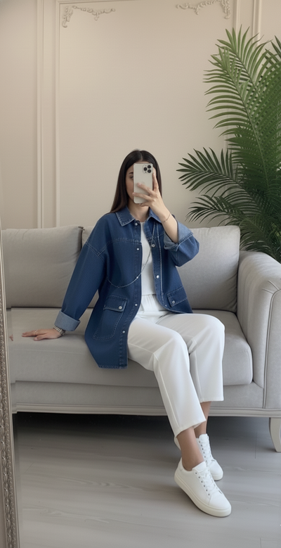 3 piece Denim With trouser type pent 💢💯