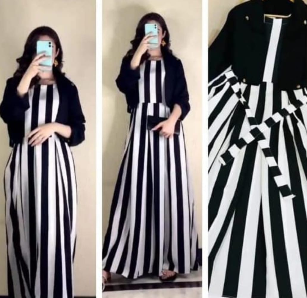 2Pc Degital Lining Printed Maxi & Coat