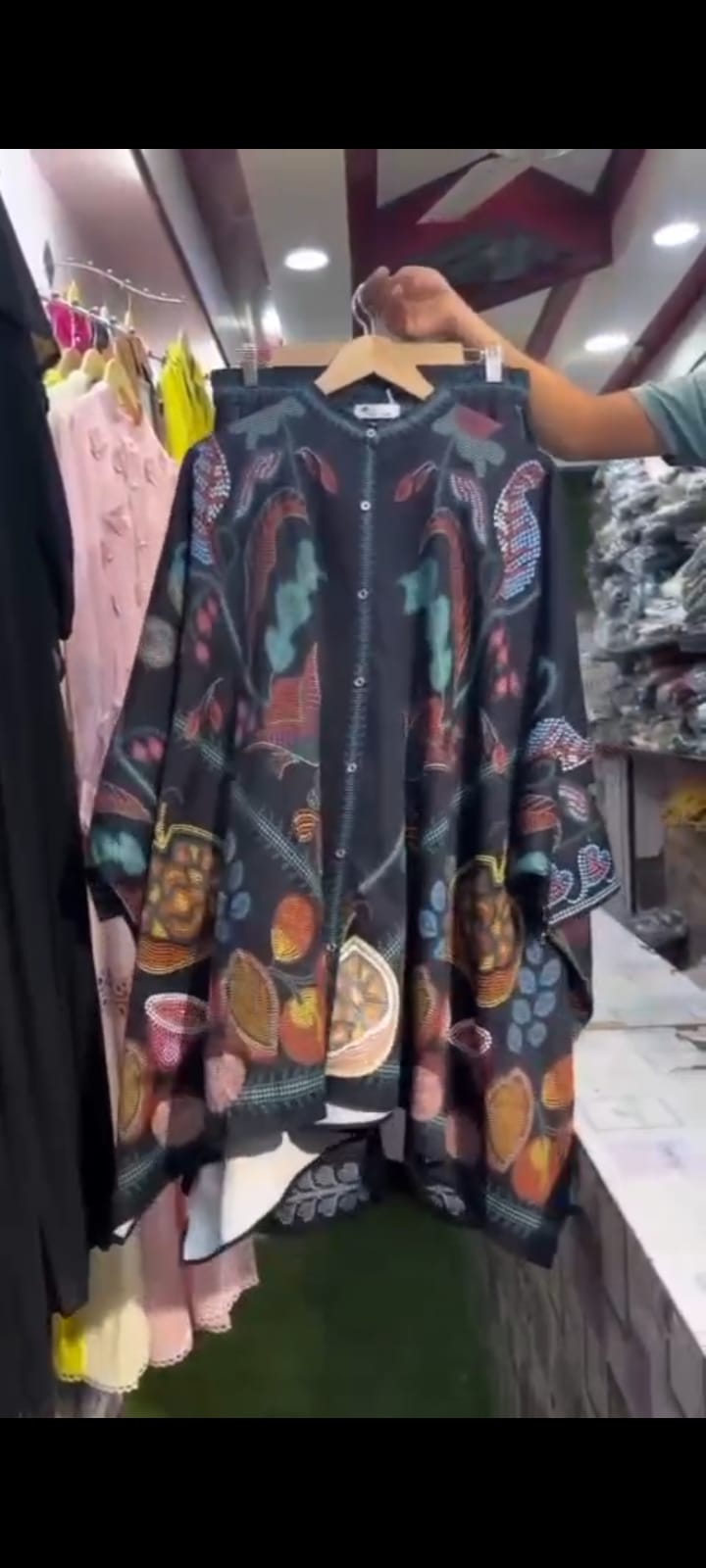 Poncho Style 2Pc Degital Printed Dress