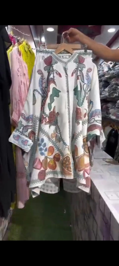 Poncho Style 2Pc Degital Printed Dress