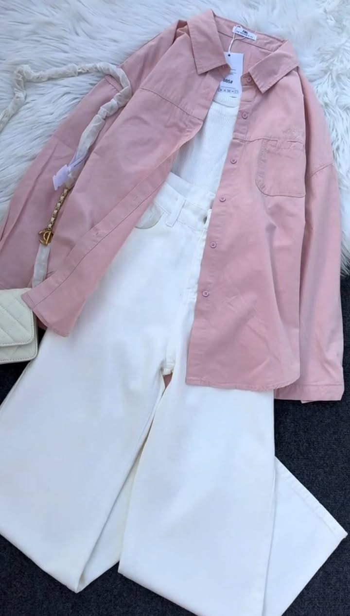 🌟 Western 3-Piece Outfit with Shirt & inner ; White Pants 🌟 D:2022