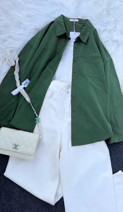 🌟 Western 3-Piece Outfit with Shirt & inner ; White Pants 🌟 D:2022