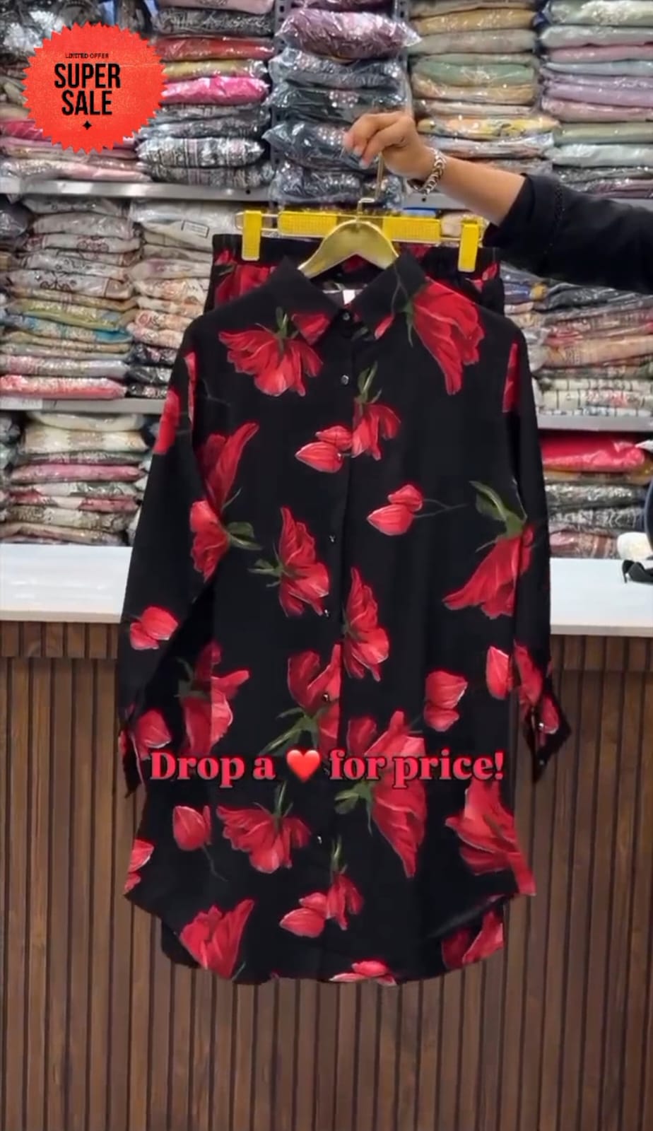 Degital Flower Printed 2Pc Dress